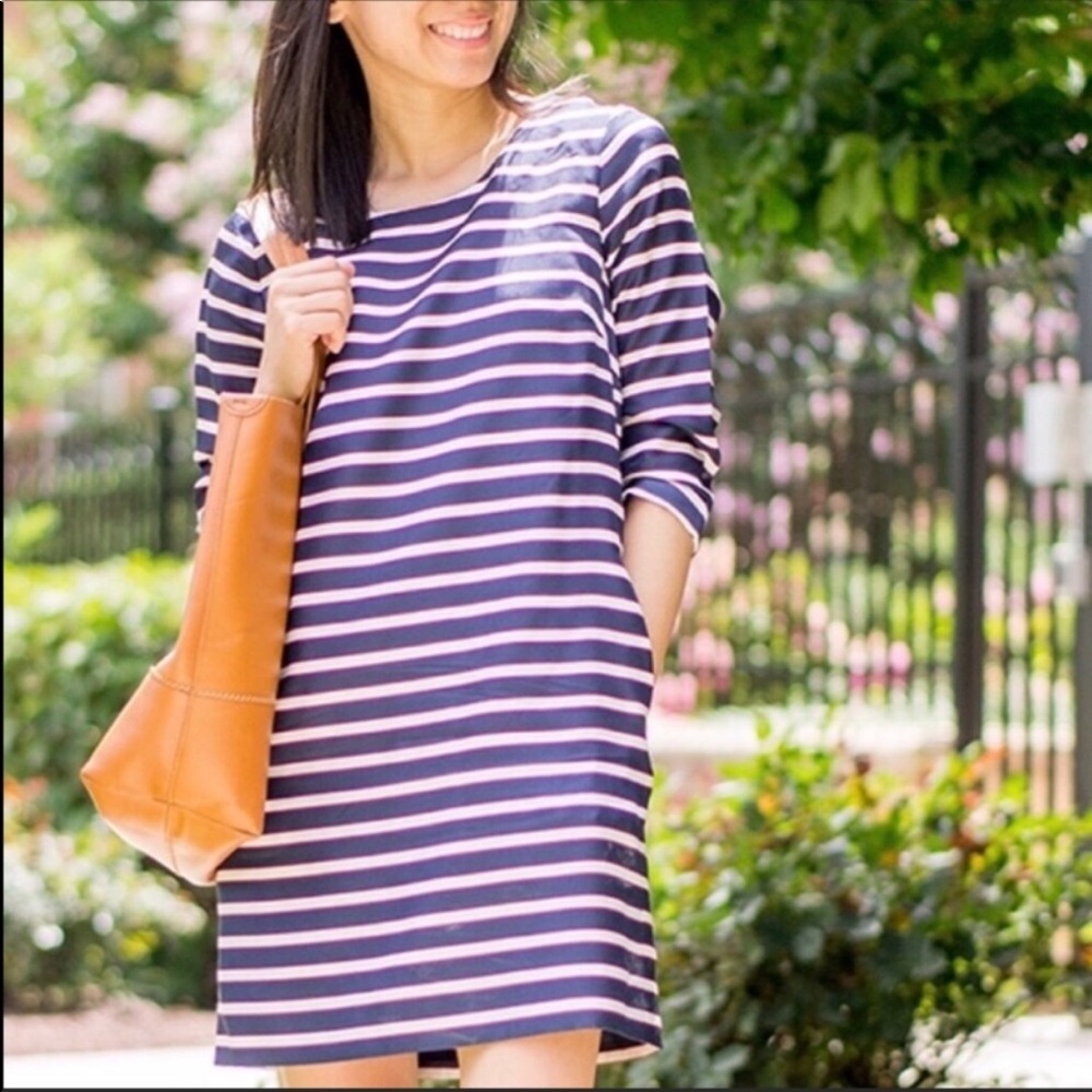 J. Crew Helena Jules Silk Striped Shift Dress